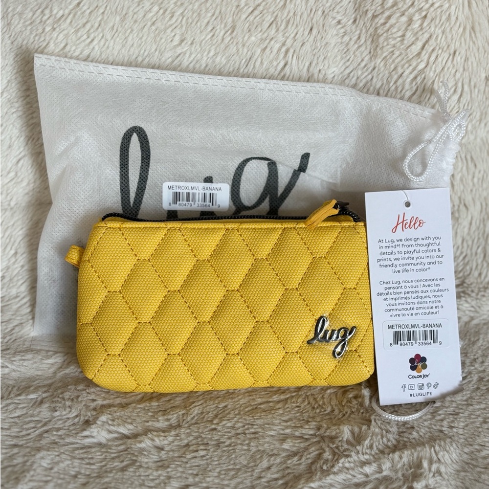 NWT Lug Metro XL Matte Luxe ID Pouch wallet - banana yellow